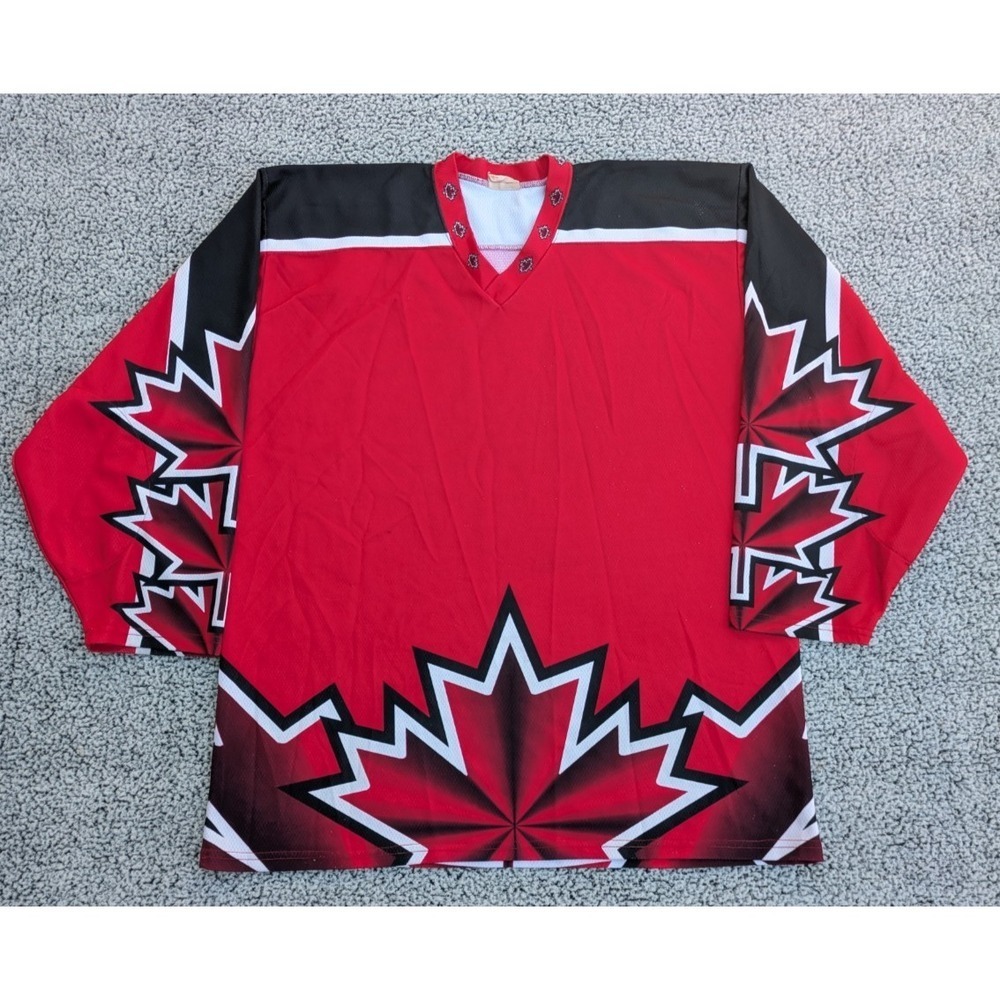Vintage ProJoy Hockey Jersey Mens XL White Red Black Canada